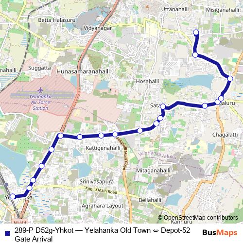 289-P D52g-Yhkot bus Line Map
