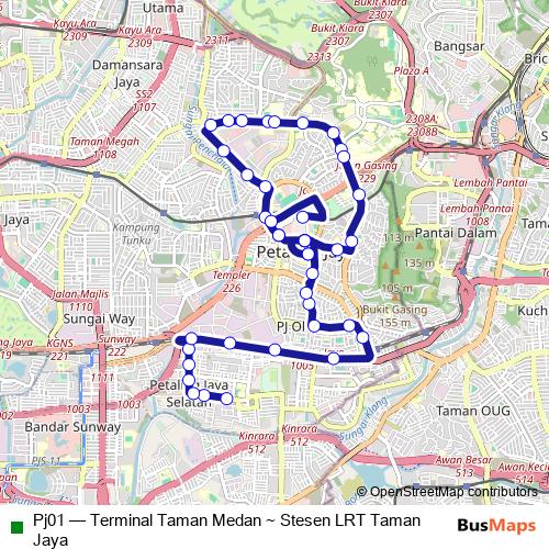 Pj01 bus Line Map