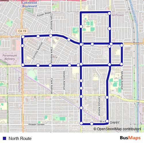 North Route bus Line Map