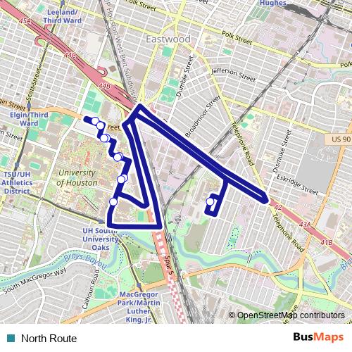 North Route bus Line Map