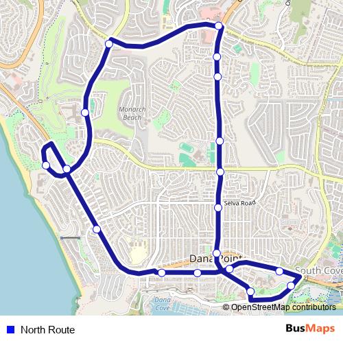 North Route bus Line Map