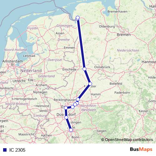 IC 2305 rail Line Map