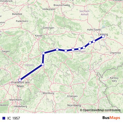IC 1957 rail Line Map