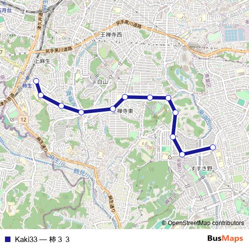 Kaki33 bus Line Map