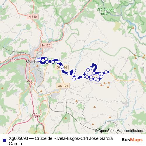 Xg605093 bus Line Map