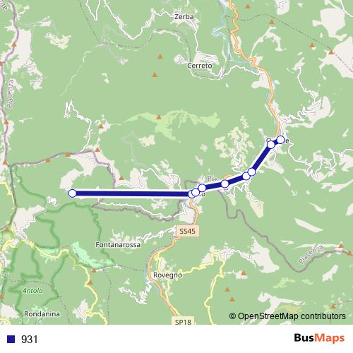 931 bus Line Map