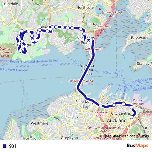 931 bus Line Map