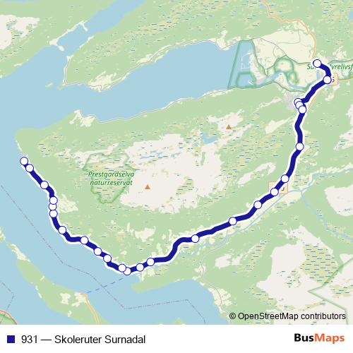931 bus Line Map