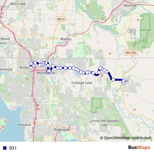 931 bus Line Map
