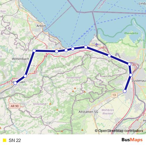SN 22 rail Line Map
