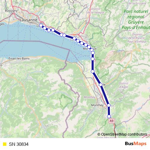 SN 30834 rail Line Map