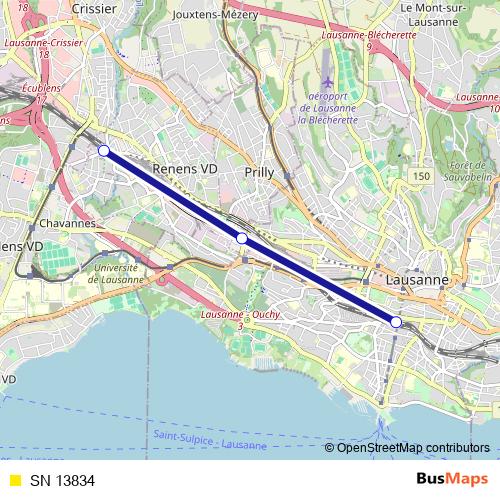 SN 13834 rail Line Map