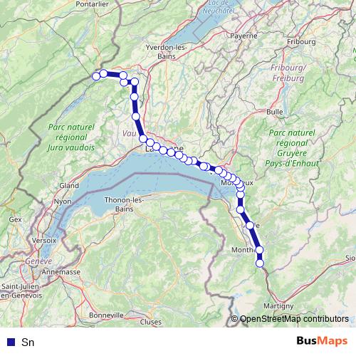 Sn rail Line Map