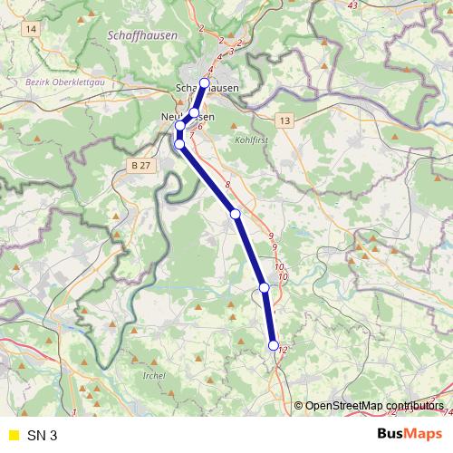 SN 3 rail Line Map