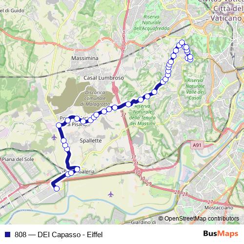 808 bus Line Map