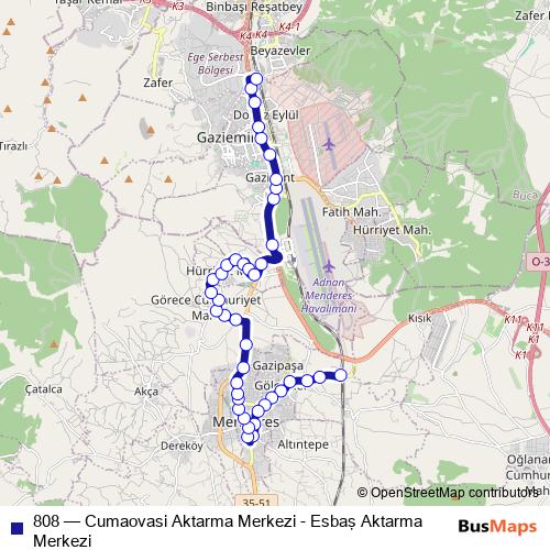 808 bus Line Map
