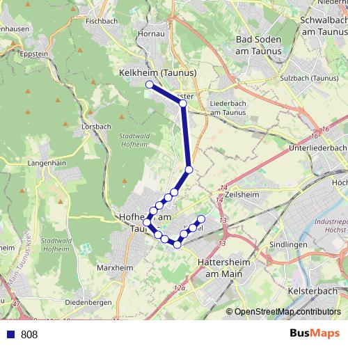 808 bus Line Map