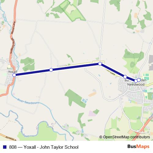 808 bus Line Map