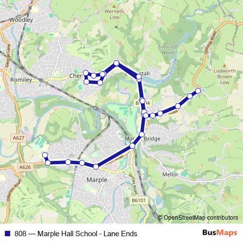 808 bus Line Map