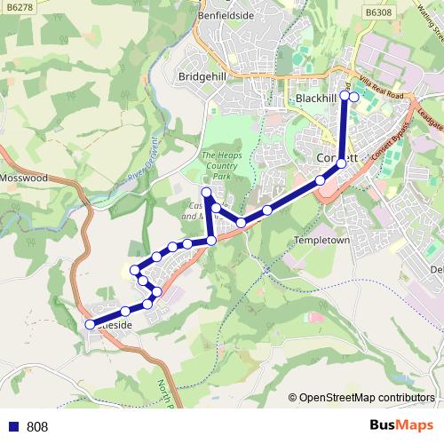 808 bus Line Map