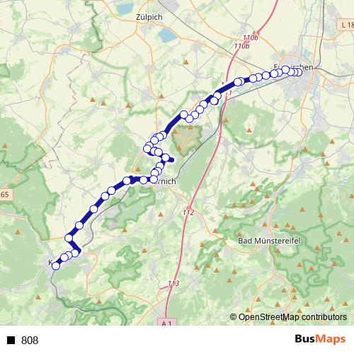 808 bus Line Map