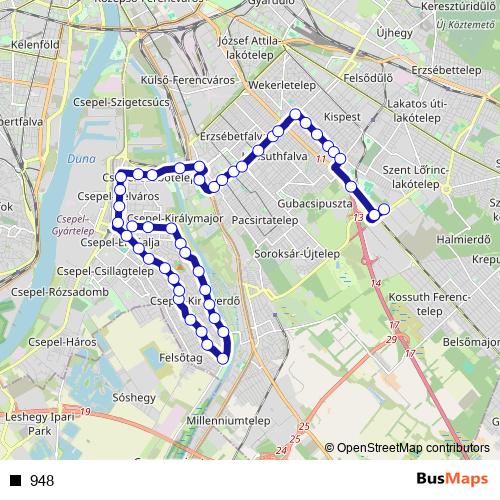 948 bus Line Map