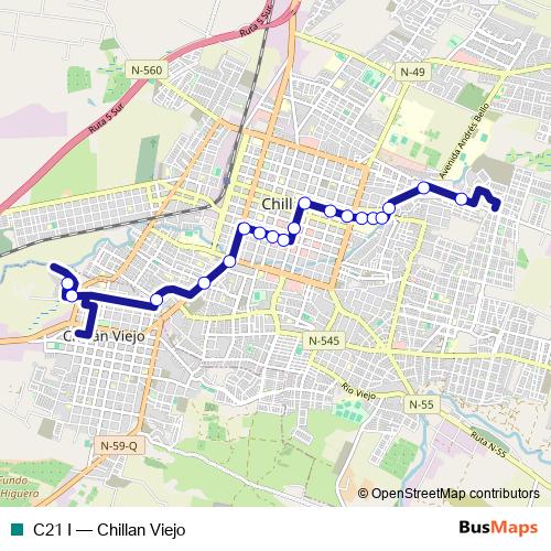 C21 I bus Line Map