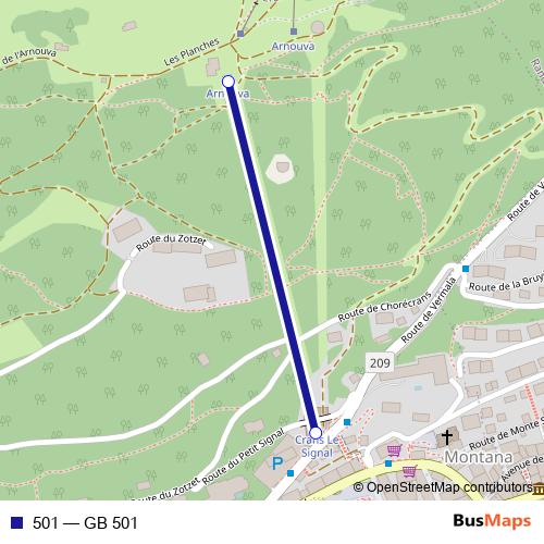 501 cable-car Line Map