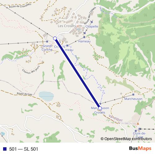 501 cable-car Line Map