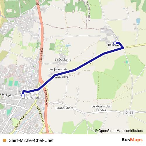 Saint-Michel-Chef-Chef bus Line Map