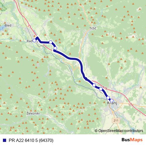 PR A22 6410 5 (64370) bus Line Map