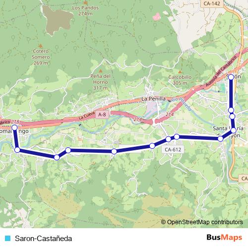 Saron-Castañeda bus Line Map