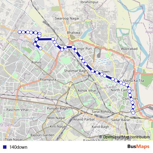 140down bus Line Map