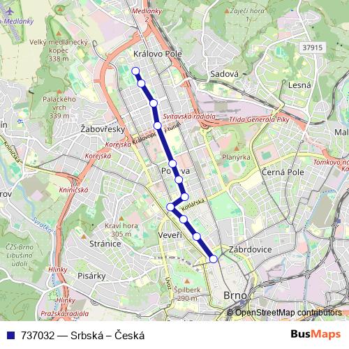 737032 trolleybus Line Map