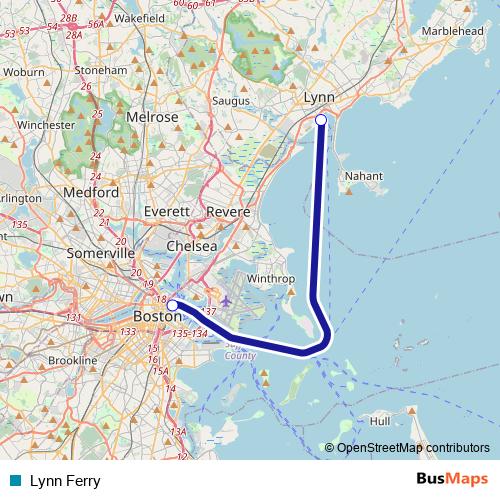 Lynn Ferry ferry Line Map