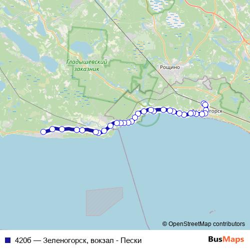 420б bus Line Map