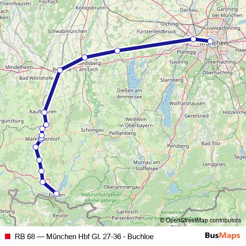 RB 68 rail Line Map