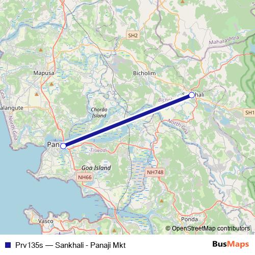 Prv135s bus Line Map