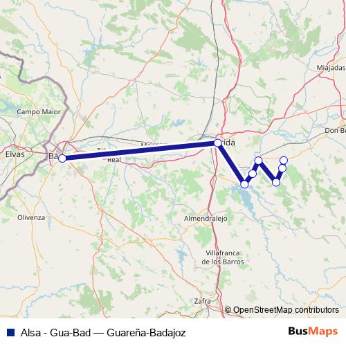 Alsa - Gua-Bad bus Line Map