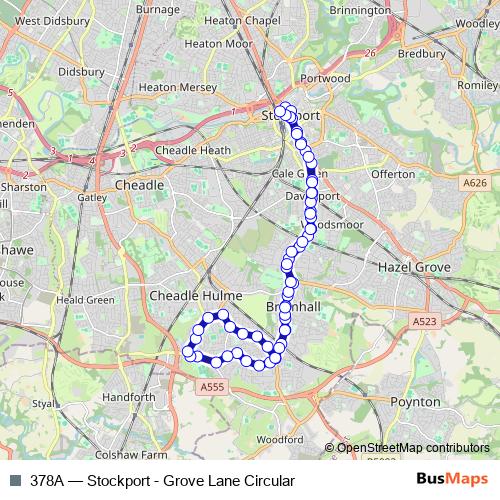 378A bus Line Map