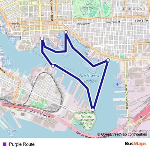 Purple Route ferry Line Map
