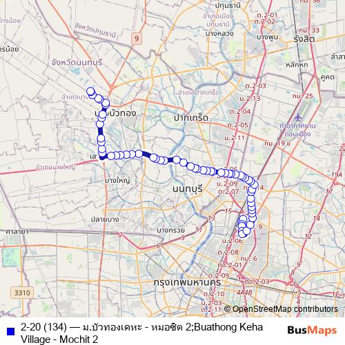2-20 (134) bus Line Map