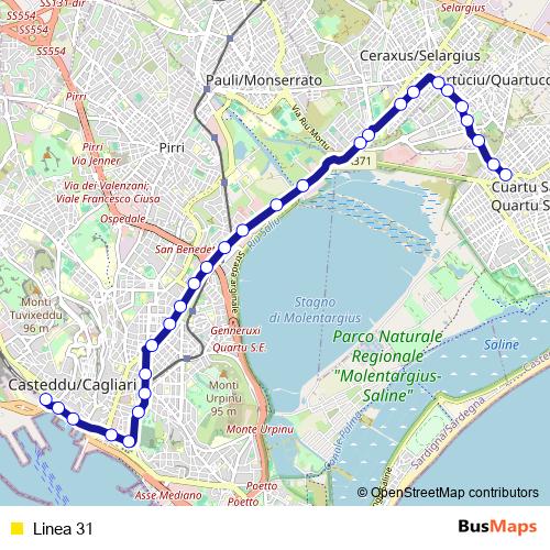 Linea 31 bus Line Map