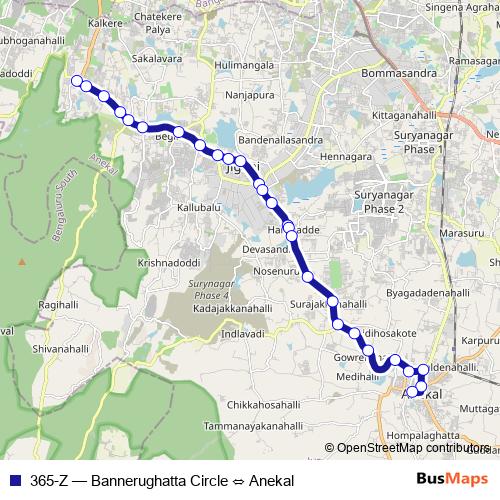 365-Z bus Line Map
