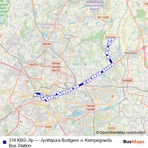 318 KBS-Jtp bus Line Map