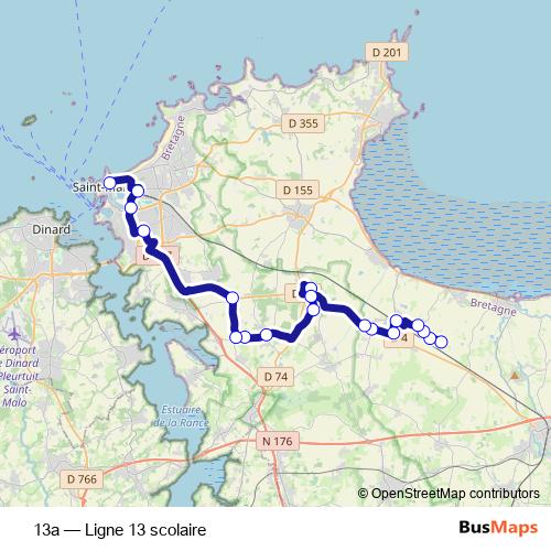 13a bus Line Map