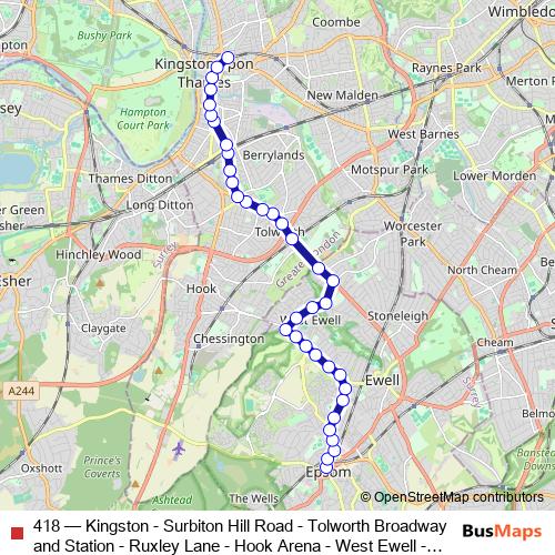 418 bus Line Map