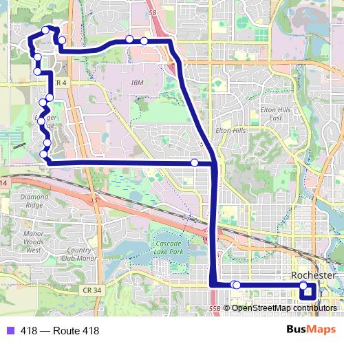 418 bus Line Map