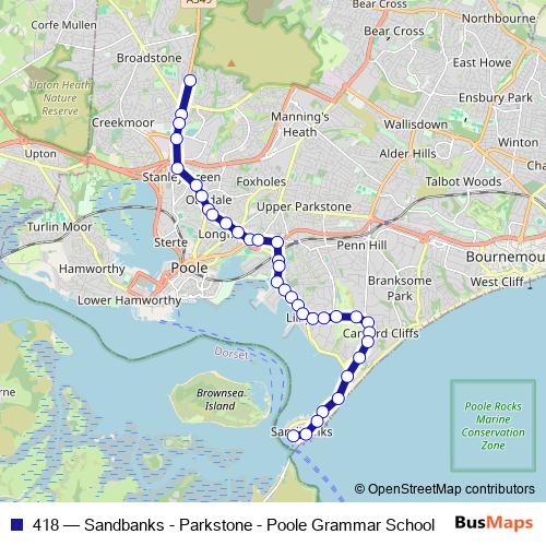 418 bus Line Map