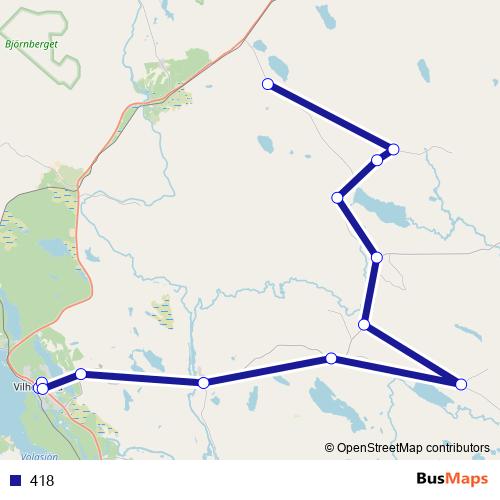 418 bus Line Map